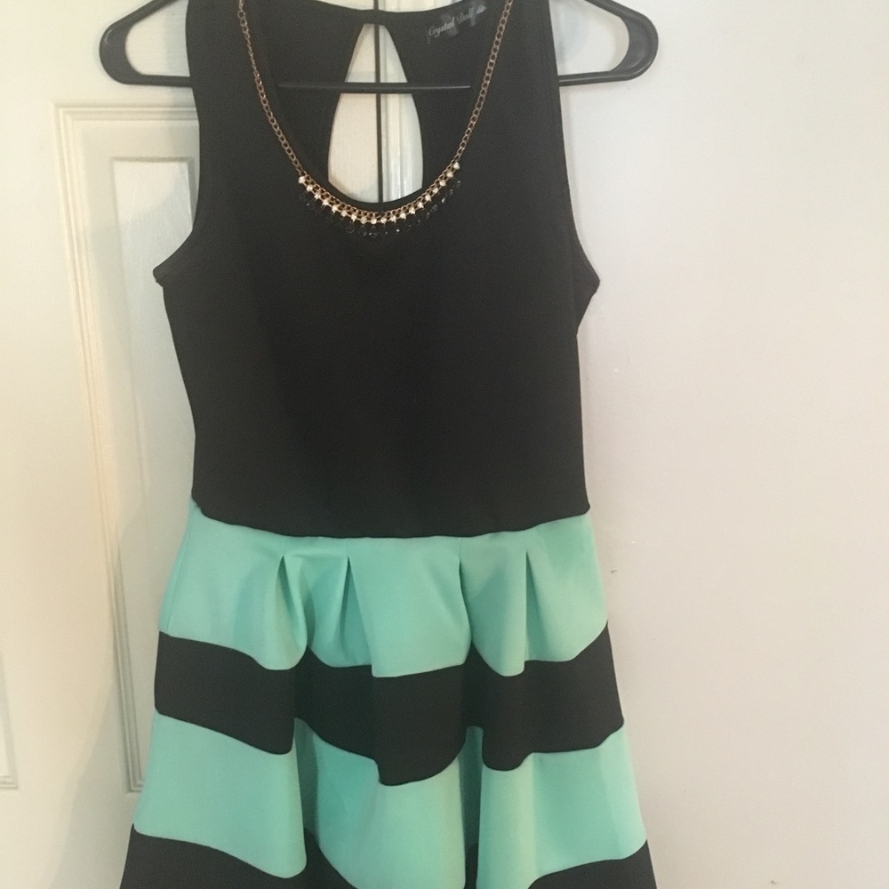 Black and blue cocktail dress